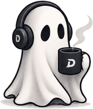 Boo with a coffee mug